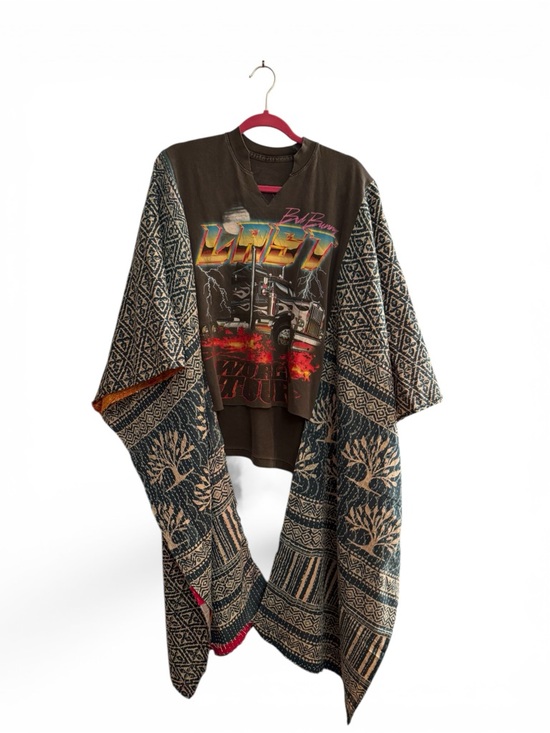 Handmade Tops - BAD BUNNY Reworked Band Tee Style Top Oversized Granny D Originals